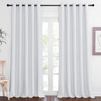 NICETOWN Greyish White Sliding Door Curtain 118 inch Length, Grommet Room Darkening Thermal Curtain Extra Long Sound Dampening for Living Room/Bedroom, W66 x L118, 1 Panel