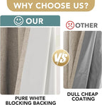 H.VERSAILTEX Linen Blackout Curtains Durable Thick Textured Linen Look 100% Blackout Patio Door Curtain Anti Rust Grommet Extra Wide Sliding Door Curtain Panel, Cobblestone, W100 x L96 inch