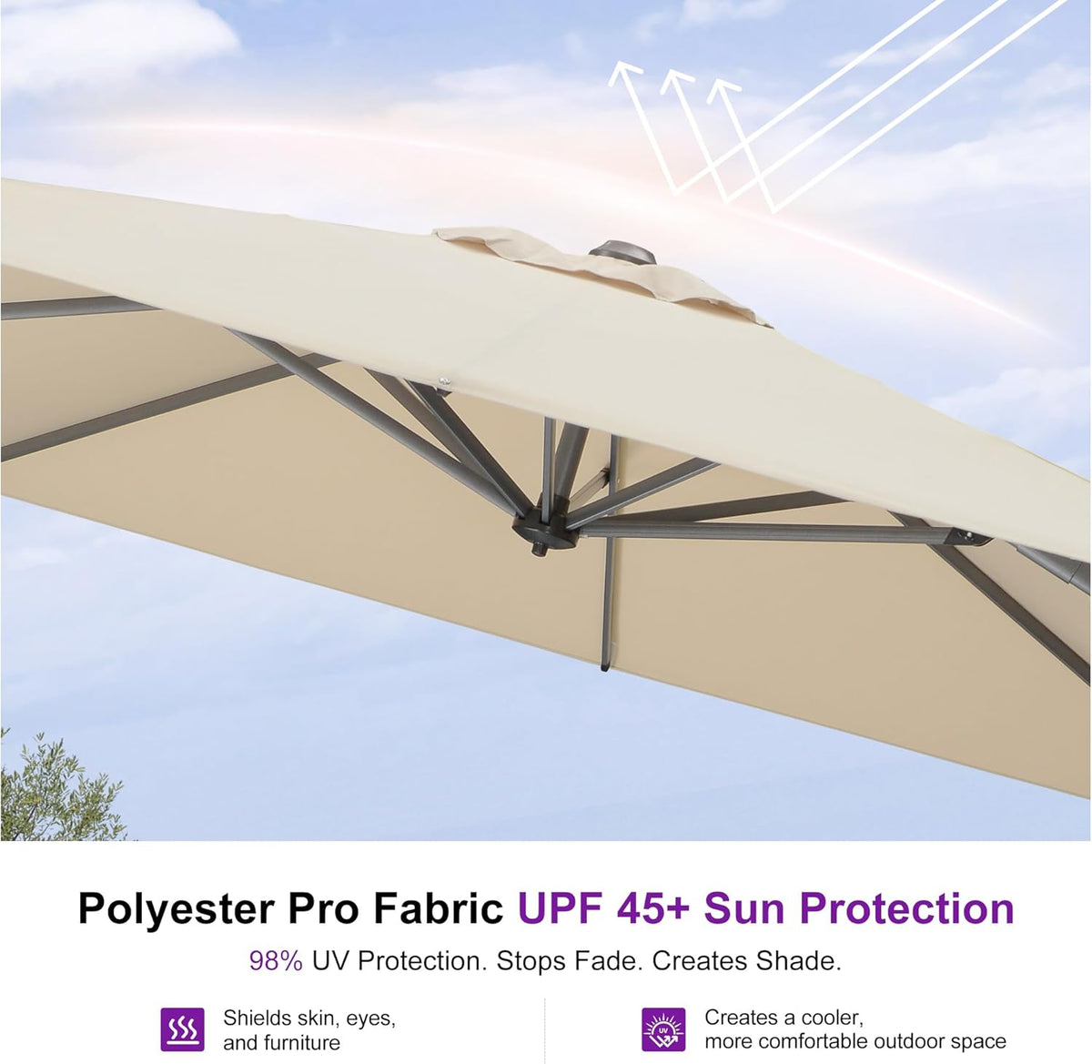 purple leaf outdoor umbrella with base 9' x, main product view
