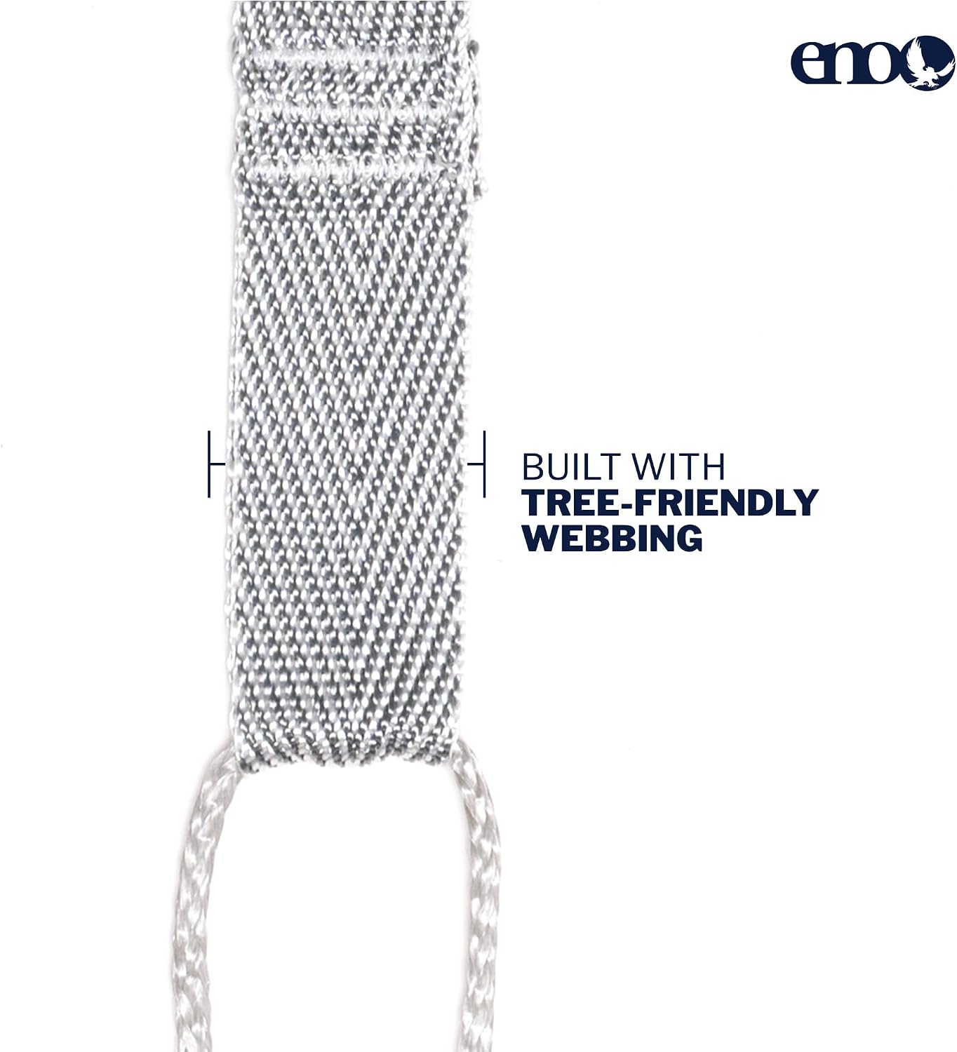ENO Helios XL Suspension System - Ultralight Tree Strap for Hammock - Hammock Accessories for Camping, Hiking, and Backpacking - Grey