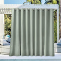 NICETOWN Outdoor Curtainch for Patio Waterproof 140 inch Wide, Rustproof Grommet Thermal Insulated UV Blocking Cabana Curtainch & Drape, Privacy Safe Shade for Pergola, Sage Green, 1 PC, 95-Inch Long