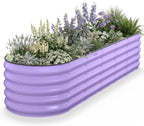 kesfitt raised garden bed, metal galvanized steel oval, main product view