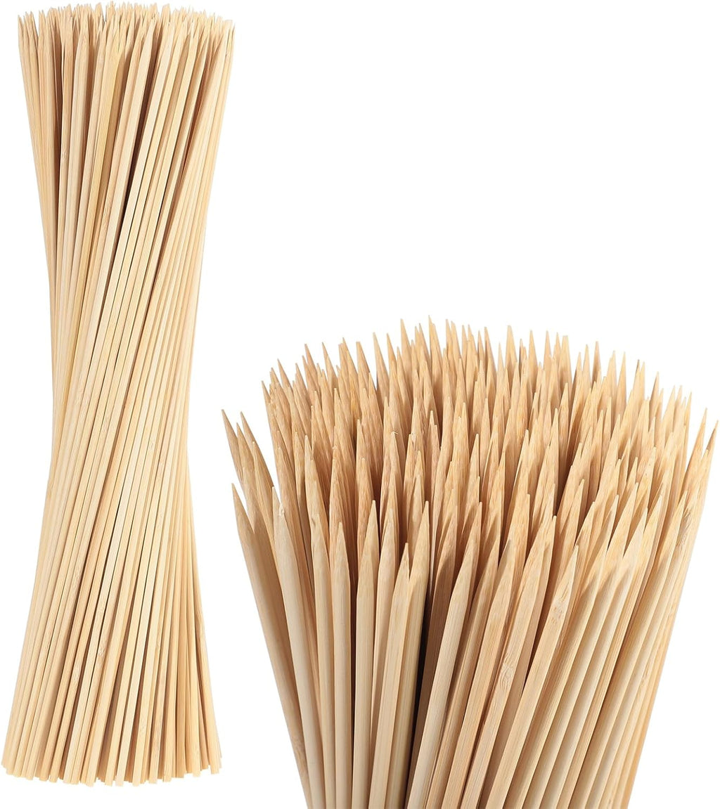 300Pcs Bamboo Skewers 16 Inch, 4 MM Thick For Smores，BBQ, Crafts, Plants | Semi-Pointed For Marshmallows, Fllower Bouquets, Plant Support, And Chocolate Fountains,Crafts