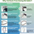 Tree Swing Straps Hanging Kit - 3FT/8FT/15FT/20FT/30FT, Strong & Durable - Holds Up to 5000lbs - Adjustable Tree Swing Straps Fit for All Swings, Hammocks, Safer & Easy Installation(3 FT)