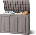 Outdoor Storage Box, Resin Deck Boxes Indoor and outdoor, Waterproof Storage Box Lockable Lid (Grey, 45 Gallon)