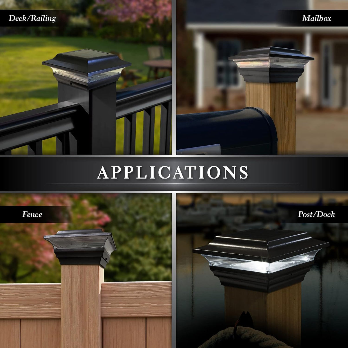 classy caps 4x4 imperial solar post cap, side view