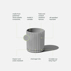Veradek Demi Series Demi 6" Planter w/Tray - Grey, 2 Pack