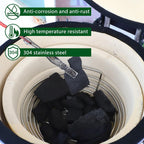 Vankey Charcoal Basket for Kamado Joe JR，Heavy Duty Stainless Steel Charcoal Ash Basket fit Minimax Big Size Green Egg and Other Smoker Grill