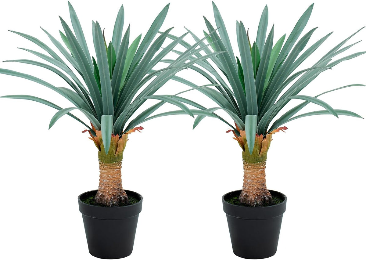 gray leaves artificial agave plant with 34 leaves, main product view