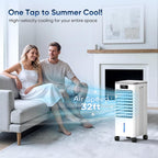 evaporative air cooler, 4-in-1 portable air conditioners shown in use