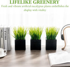 mygift artificial green grass plants in vintage black shown in use