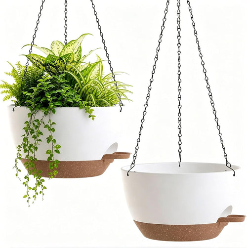 13 inch large self watering hanging planters with, main product view