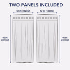 PureFit Outdoor Curtains for Patio Waterproof Weatherproof, UV Resistant Outside Curtains for Gazebo, Front Porch, Pergola, Sun Blocking Privacy Curtain, 52W x 95L inch, Set of 2, White