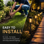 Solar Lights Outdoor 12 Pack, Solar Pathway Lights Warm White, Waterproof Auto On/Off Solar Powered Garden Lights for Yard Landscape, Walkway, Path, Driveway Decor