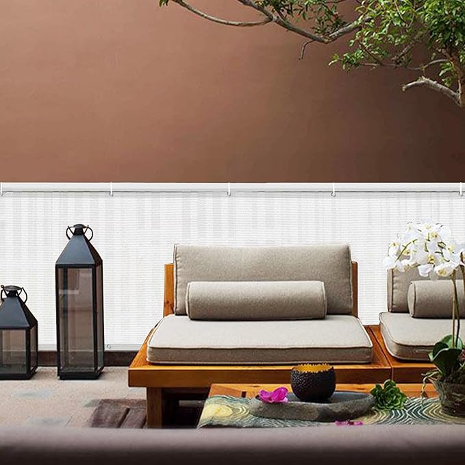 LOVE STORY Balcony Privacy Screen, 3'x6' Deck Shield Screen Fence Cover,UV Protection and Weather-Resistant,3 FT Height for Deck, Patio, Backyard, Outdoor Pool, Porch, Railing, White