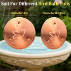 Bird Bath Copper Disk, 99.9% Pure Copper Bird Purification Disk | Bath Cleaning with Triple-Point Support for Physical Safe Clean Water, Fit for Outdoor Birdbath&Bowl (1-Pack)