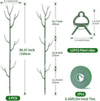 9 Pack Green Plant Support Stakes Plant Stakes for Indoor and Outdoor Plants. 39.37inch Plant Sticks with Extension Poles, Plant Clips,Plant Ties for Potted Monstera Plants, Climbing Plants