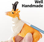 solid north american woodland forest animal figurines set showing dimensions