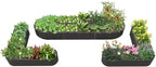 A ANLEOLIFE 3-Pack 12X3X1.5ft & 81x81x18 in Deep Root Galvanized Raised Garden Beds Outdoor for Planting Vegetables Flowers Herb, Quartz Grey