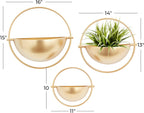 deco 79 metal geometric indoor outdoor wall planter, close-up detail