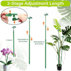 Extendable Plant Stakes,Adjustable Length from 17.9IN to 42.3IN Monstera Support Stakes with Clips,Sturdy Plant Stakes for Indoor Outdoor,Garden Sticks for Tomato,Orchid,Climbing Plants- 3Pack