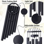 Wind Chimes for Outside Deep Tone - 38'' Wind Chimes Outdoor Clearance, Deep Tone, Windchimes Outdoors, Memorial, Sympathy Gift, Garden Patio, Home Décor (Black)