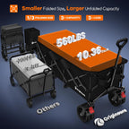 originsure 300l collapsible beach wagon cart with big, close-up detail