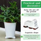 Kigeli 6 Pcs Resin Garden Pot Feet for Outdoor Planters 3 Inch Long 1.5 Inch Tall Flower Handmade Elevator Plant Feet Frost Proof Lifter for 14-20 in Pot (White)