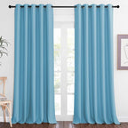 NICETOWN Sliding Door Window Treatment Blackout Patio Door Curtain Panels, Privacy Thermal Drapes for Bedroom Living Room Department with Grommet Top (Teal Blue, W66 x L110)