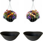14" Reusable Hanging Basket Liner – Fabric Coco Liner Replacement for Wire Baskets, Bird Proof Moisture Retaining Planter Insert, EZ Swap Pots USA Made (2-Pack)