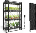 indoor greenhouse with grow light, 4-tier foldable, 28.2x14.2x50in, main product view