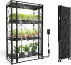 indoor greenhouse with grow light, 4-tier foldable, 28.2x14.2x50in, main product view