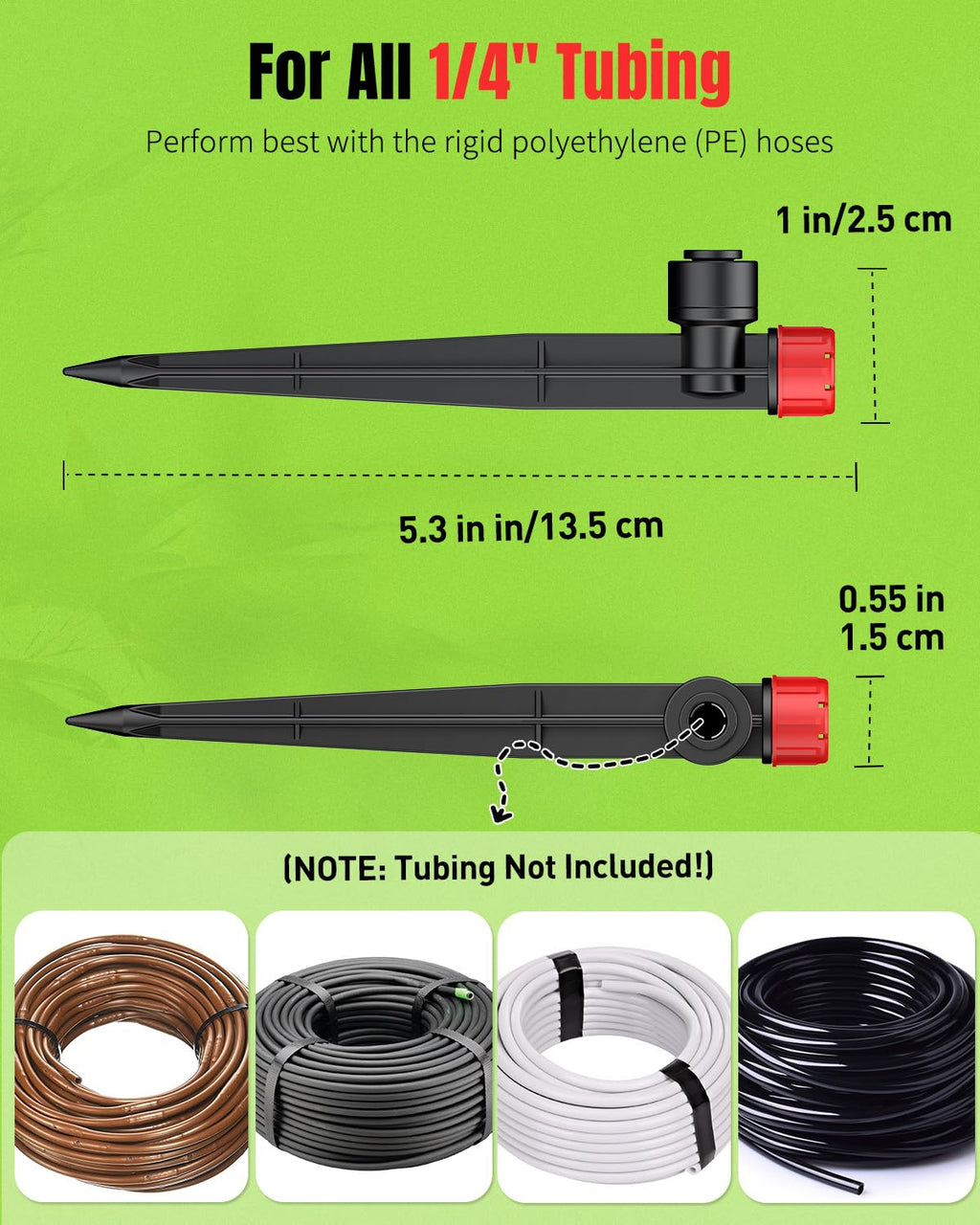 Pawfly 30 Pcs Push-to-Fit Drip Irrigation Emitters with Adjustable Water Flow Irrigation Drippers Drip Emitters Sprinklers with Stake & 8 Holes Drip Irrigation System Parts for 1/4 Inch Tubing