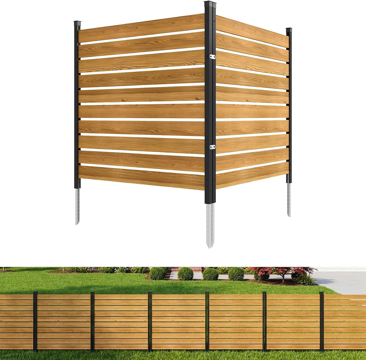 aoxun 2 panels wood privacy screen, 41" x, main product view