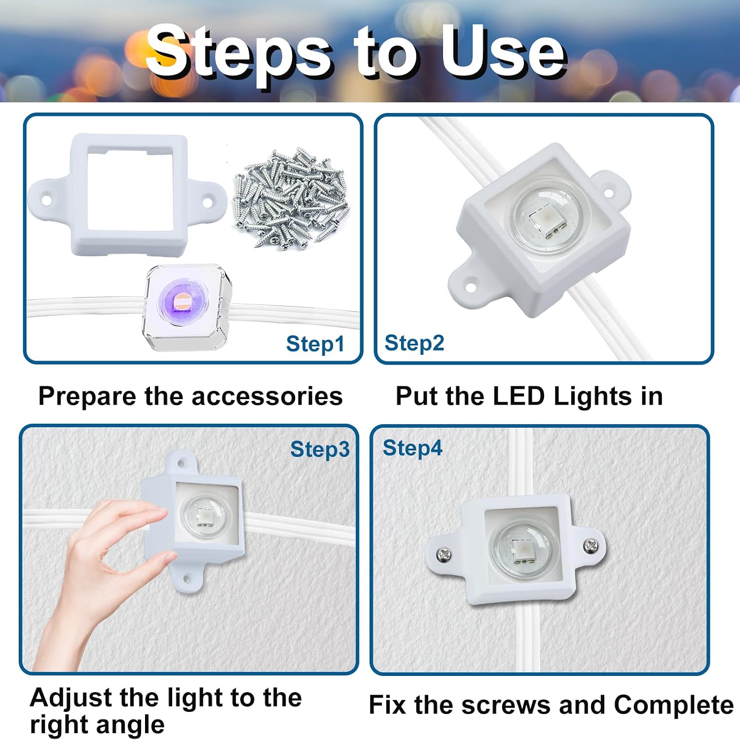 72 Set Mount for Govee Outdoor Lights H705 LED Light Mounting Bracket Clip with 144 Screws Waterproof Mounting Clips Compatible with Govee (Model H705),Fit for 100Ft Light,White