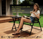 Patio Folding Chairs Set of 2, No Assembly Outdoor Dining Chair, Folding Lawn Chairs with Armrest, Only 8.7 Lbs, Lightweight & Portable for Porch Lawn Garden Pool Beach Yard Lounge, Brown
