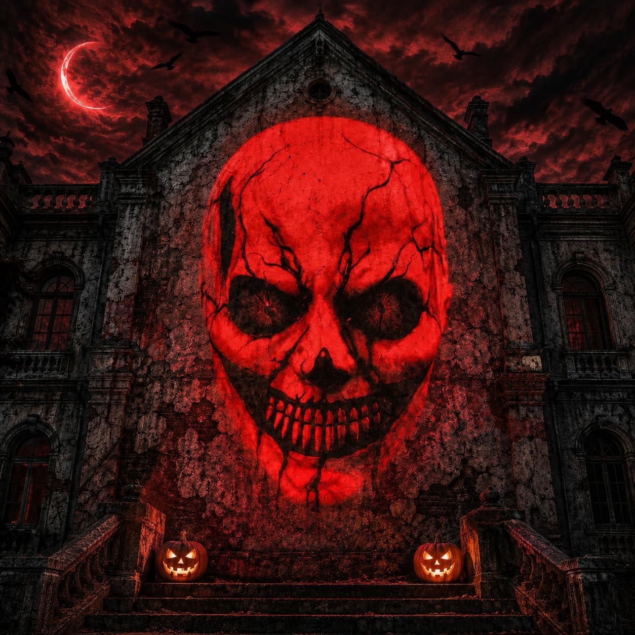 12 in 1 Halloween Halloween Projector Outdoor - 3D Dynamic Halloween Decorations,Clearer Skull/Spider/Pumpkin/Witch Cauldron HD Patterns,Holiday Lights for Window Garage Door Cover
