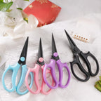 Garden Pruning Shears Scissors with Comfort Grip Handle, Premium Steel Professional Floral Scissors, Perfect for Arranging Flowers, Pruning, Trimming Plants, Gardening Tool (Pointed blue)
