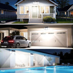 WdtPro Solar Lights Outdoor Motion Sensor, 3500LM Bright Solar Flood Lights Outdoor, Adjustable & Upgrade Glass Panel, Wireless LED Solar Powered Security Spot Lights Waterproof for Yard-1Pack, White