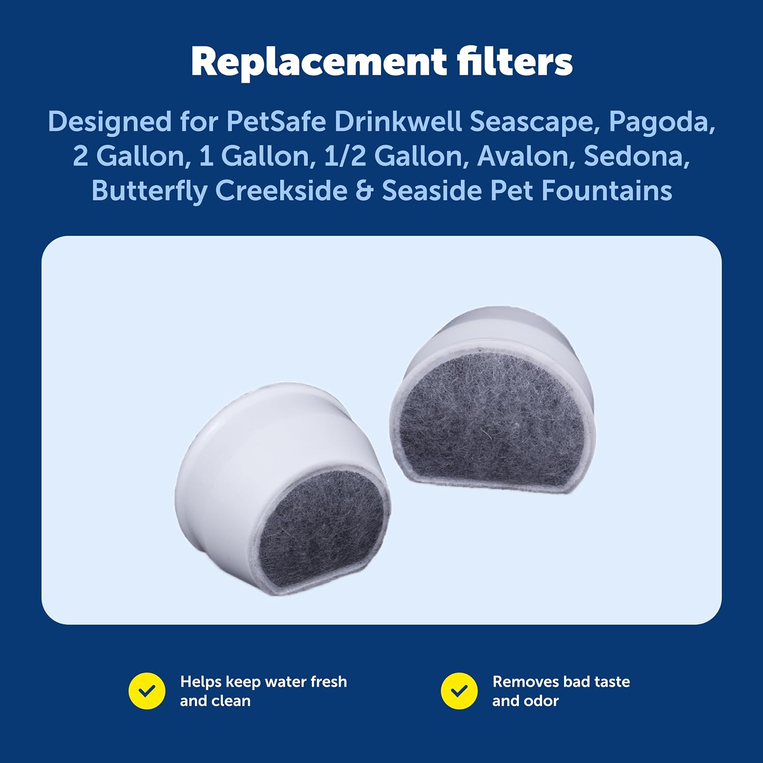 PetSafe Drinkwell Pet Fountain Replacement Carbon Filters, (Pack of 48)