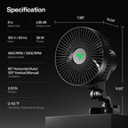 vivosun aerowave a6 grow tent clip fan, 6", package contents