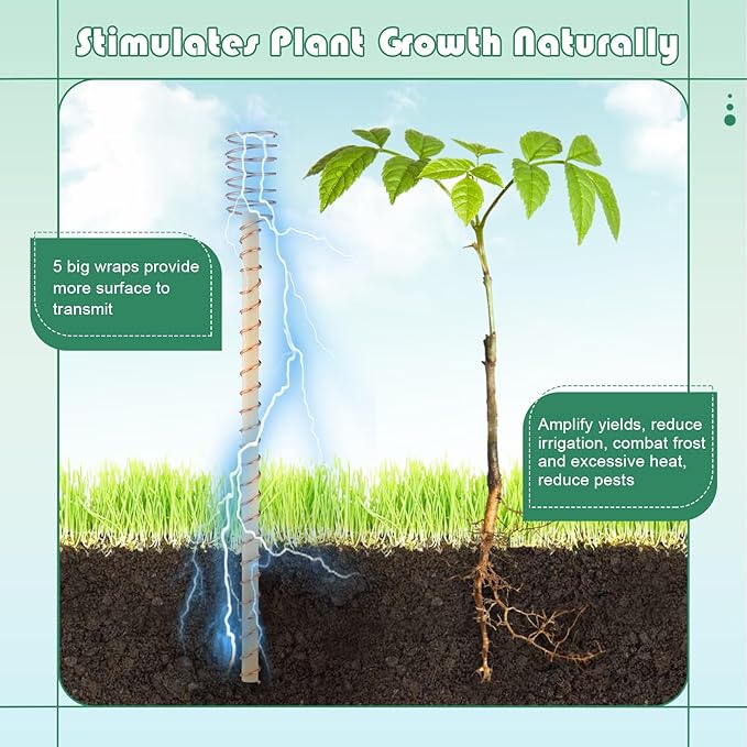 18 Pcs Electroculture Plant Stakes 12 Inches Long Copper Garden Stakes Electroculture Copper Gardening Antenna for Growing Vegetable Garden Plants Support