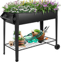 32" rolling raised garden bed with wheels, metal, main product view