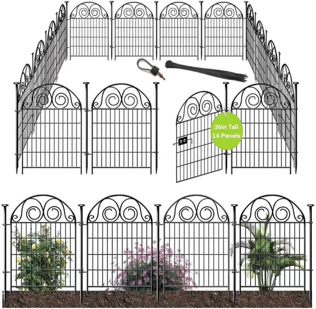 getlay tall garden animal barrier fence with gate, main product view