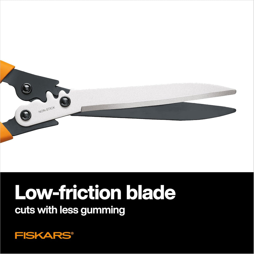 Fiskars 23" PowerGear2 Garden Hedge Shears, Hedge Clippers, 10" Blades | PowerGear2 Technology Multiplies Power for Less Effort, SoftGrip Handles and Shock-Absorbing Bumpers