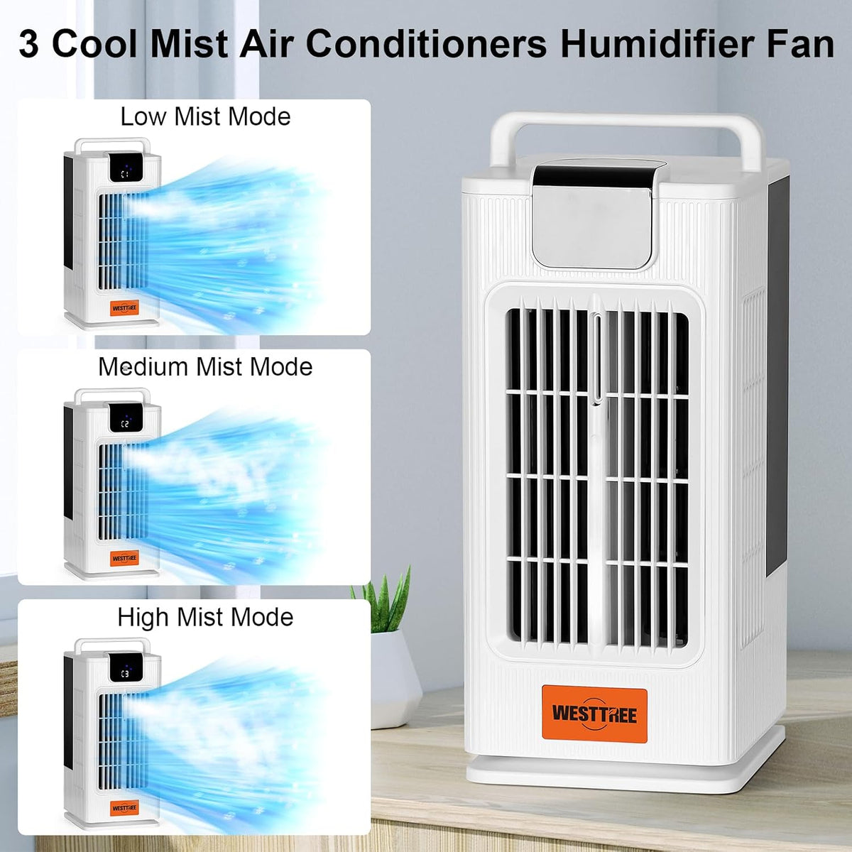 westtree 14inch portable air conditioners misting fan,120°oscillating mini, package contents