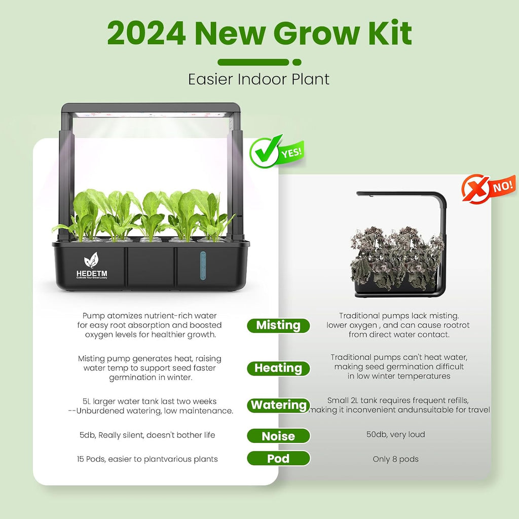 15 pods hydroponics growing system indoor garden with, package contents