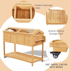 raised garden bed elevated planter box w/legs cover on a desk or shelf