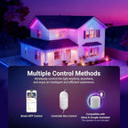 NEEWER 96ft Permanent Outdoor Lights for House Decor, Smart AI RGBCW Outside Eaves String Christmas Lighting with 60 LED Lights App Control 50+ Scenes IP65 Waterproof, Compatible with Alexa, NR02