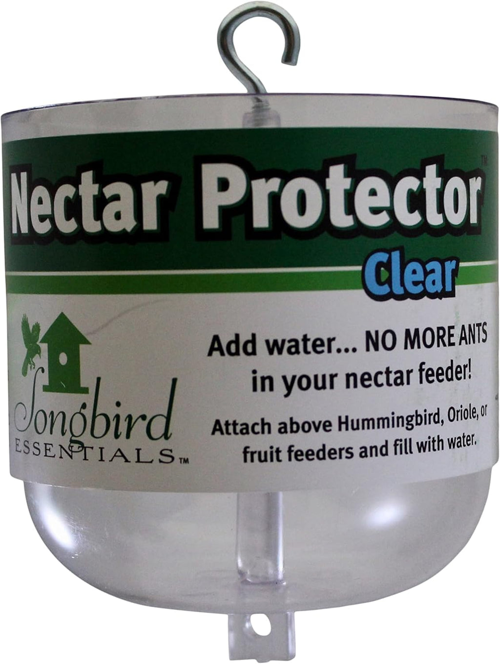 Nectar Protector 18 oz Clear Ant Moat for Bird Feeders | See-Through Bowl Shows Water Level at a Glance - 18 oz Ant Moat Hangs Between Hook and Feeder to Protect Nectar
